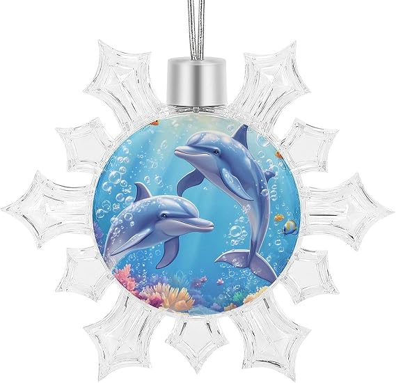Clownfish Dolphins Bubble Coral Christmas Decorations Hanging Tree Ornaments Snow Shape New Year Party Pendant