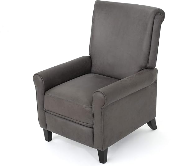 Christopher Knight Home Charell Traditional Microfiber Recliner, Slate / Dark Brown