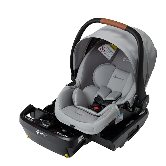 Safety 1st onBoardTM Slide DLX Infant Car Seat w/SafetySlideTM Base, Easy-Install Rigid Latch, Lightweight Rear-Facing Seat, Newborn Carrier, Extra-Large Canopy, Travel System Ready, Dusty Marble