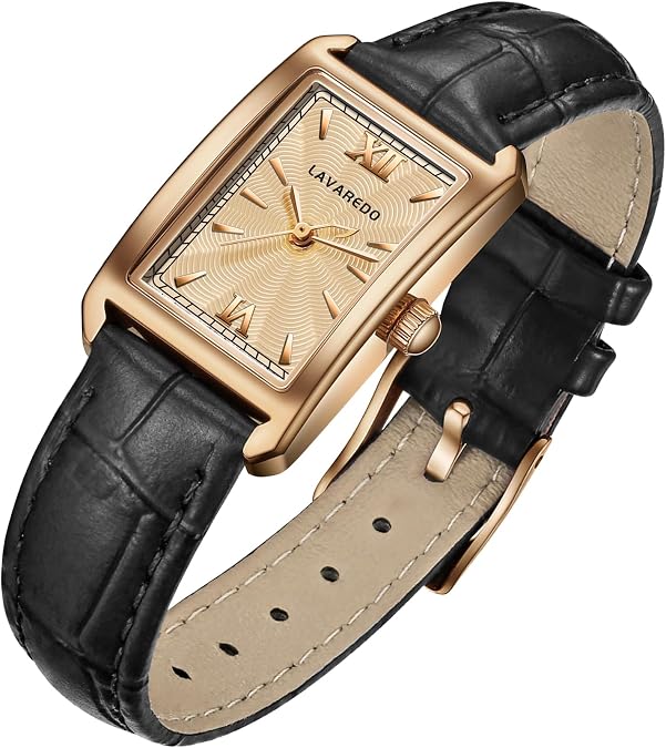 Women's Leather Strap Watch Dainty Elegant Womens Watches Classic Vintage Retro Square Ladies Quartz Watches Gifts Present for Her | Elegant Classic Quartz Style for Ladies, with a Refined Square Case and Retro Look That Works As a Thoughtful Gift for Her