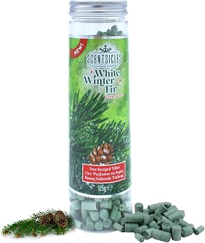 Scentsicles Christmas Tree Fragrance Granules 125 g - White Winter Fir - Fragrance Pellets for Filling Scented Bags - Christmas Advent Room Fragrance Christmas Fragrance Tree Fragrance for Artificial