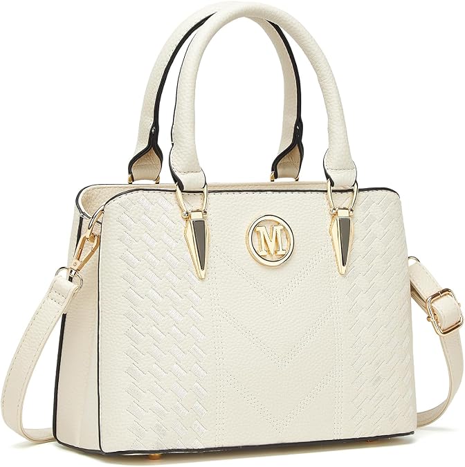 Miss Lulu Women's Medium Classic Handbag Shoulder Bag with Lychee Pattern Multiple Inner Pockets Shoulder Bag Work Leisure Everyday Bag