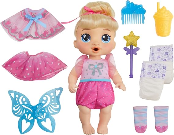 Baby Alive Fairy Fashions Harper Hugs Doll with Clothes Accessories, Blonde Hair, 11 Inches, Toys for 3 Year Old Girls and Boys & Up