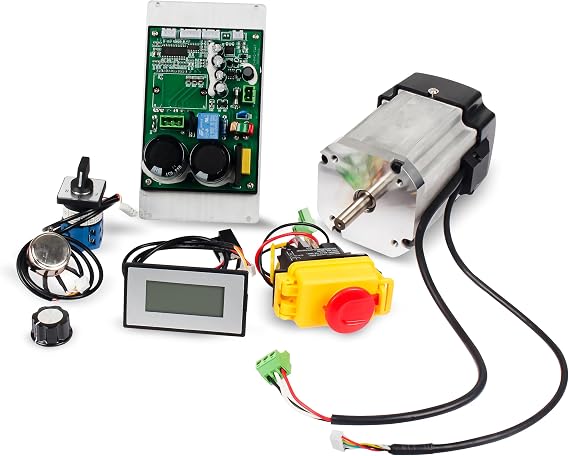 RATTMMOTOR Lathe Brushless Motor 750 W 220 V DC Lathe Motor 4000 RPM Emergency Stop Button Forward/Reverse & Speed Display Pack of 6 Kit Compatible with CD/WM-210V Mini Lathe