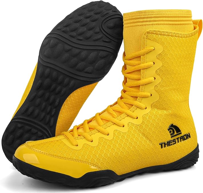 Wrestling Boxing Shoes Men Breathable Non Slip Rubber Sole High Top Fitness Training Shoe Lightweight for Adult & Youth Men Women Weightlifting Powerlifting