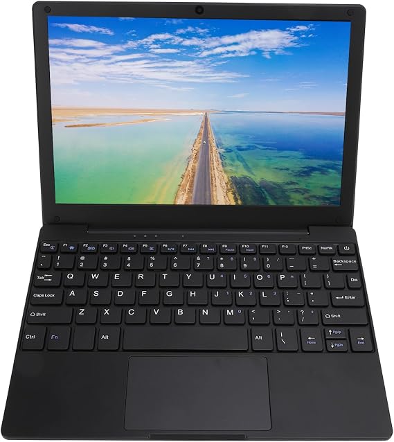 Fockety 10.1inch Portable Laptop, 512GB 1280x800 IPS Display Quad Core Processor Type C Charging Mini Computer Ultra Slim Laptop with Mouse for Android 12 (UK 2GB+64GB)