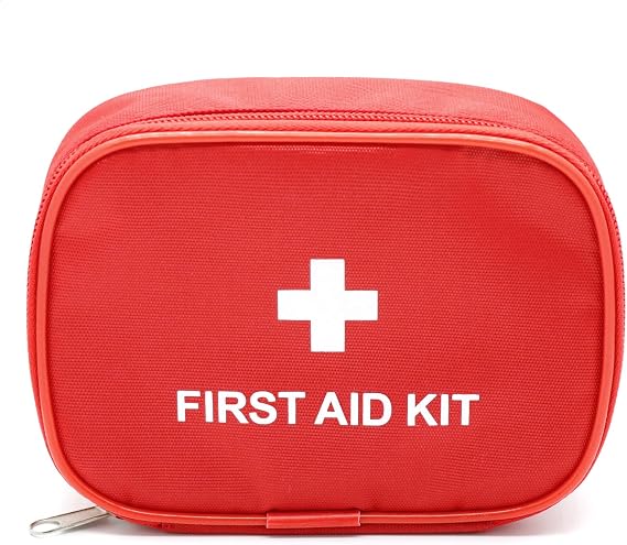 Faylapa Mini Empty First Aid Bag, 6.29x4.72 inches Travel Essentials Medical Pouch Bag for Travel, Home, Office, Vehicle, Camping, Outdoor (Bag Only)