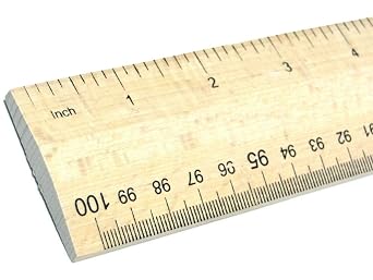 Wooden Rule 1 Meter Yard Stick Ruler Imperial & Metric Measurements mm cm inches Markings Hardwood School Office Tailors Bench with Handle for Easy Measuring 1 Meter Ruler