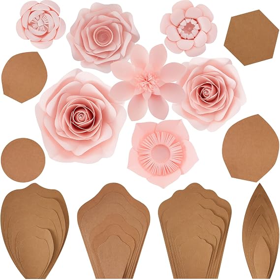 Henoyso 28 Pcs Paper Flower Templates Kit DIY Paper Flower Decorations