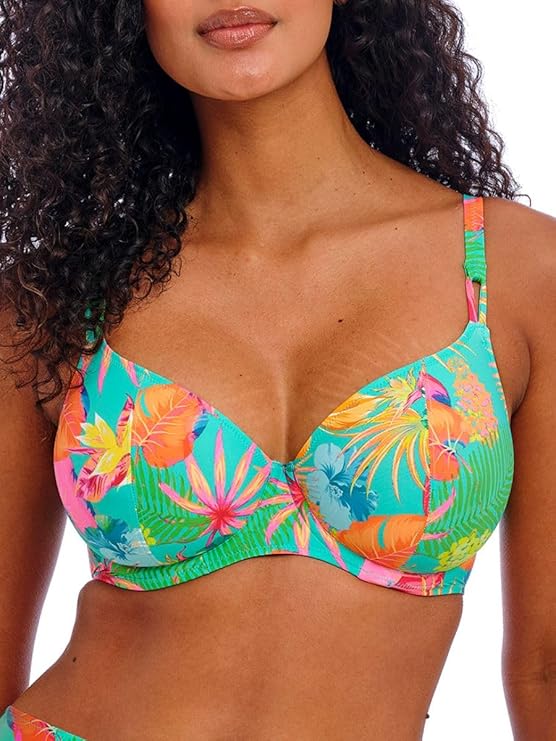 Freya Women's AS6502 Isla Margarita Underwire Plunge Bikini Swim Top, Jade, 34HH