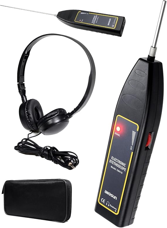 ALLOSUN Automotive Electronic Mechanics Stethoscope Electronic EAR Diagnostic Device Kit EM410 with Short and Long probe