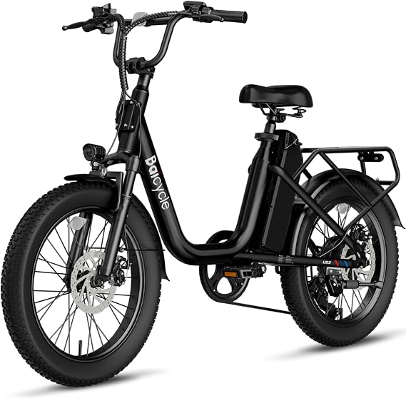 28 MPH Electric Bikes for Adults 20 x 3 inch Fat Tire Ebike with 90 Miles(PAS) Long Range 48V Removable Battery E-Bike 7 Speed Step Thru Electric Bicycle