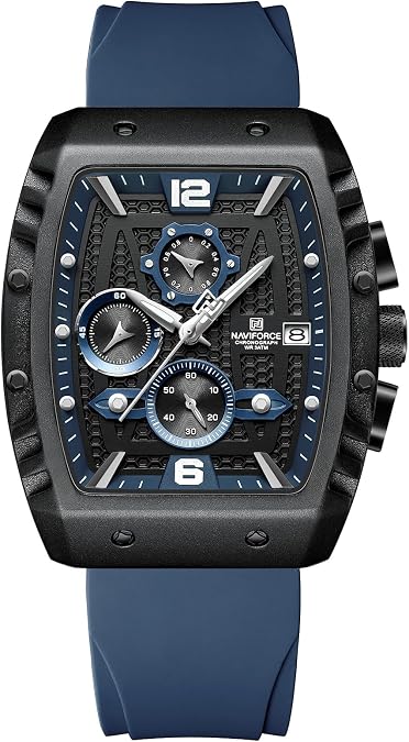 NAVIFORCE Watch Wristwatch Fashion Hollow Big Dial Luminous Waterproof Sport Analog Quartz Business Mens Watches Silicon Strap Dress Watch