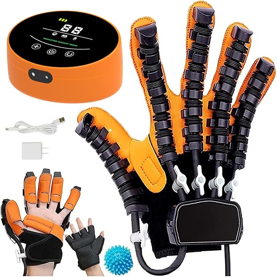 GAOXIAO Finger and Hand Function Robotic Rehabilitation Robot Gloves for Patients with Arthritis or Stroke Hemiplegia Recovery Equipment Rehab Training Dysfunction to Solve Stiffness A Left XXL
