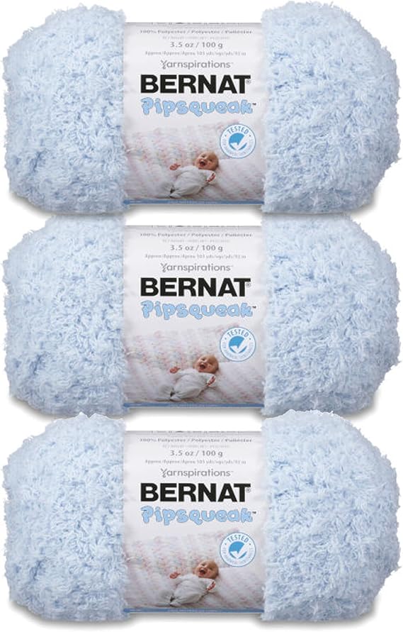 Bernat Pipsqueak Baby Blue Yarn - 3 Pack of 100g/3.5oz - Polyester - 5 Bulky - 101 Yards - Knitting/Crochet