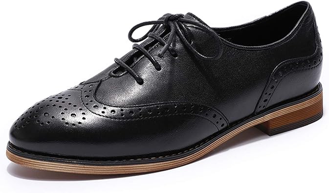 Mona flying Wingtip Oxfords for Women Lace-up Leather Shoes for Ladies