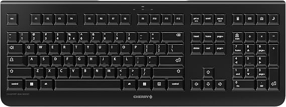 Cherry KW 3000 Wireless Quiet Full Size Keyboard for Windows and Mac. 2.4 Ghz Wireless Technology, Silent and Durable for Office and Personal Workpace