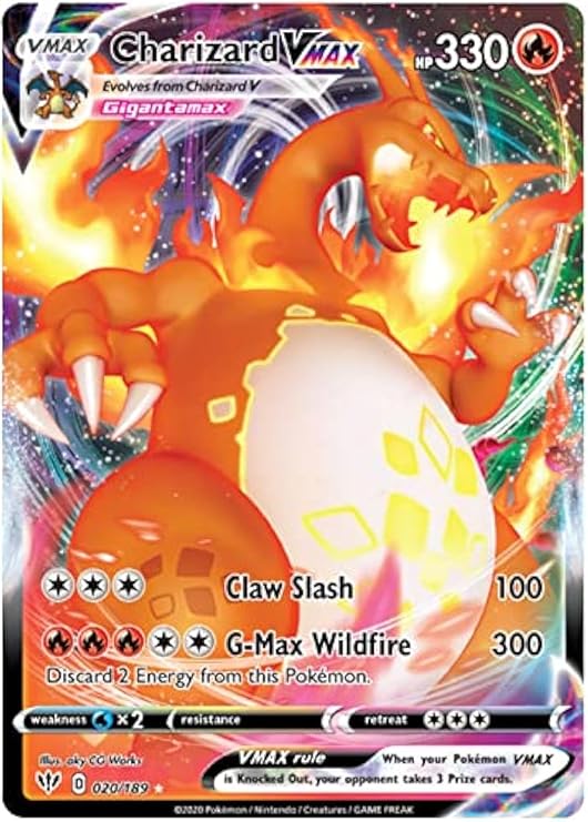 Crystalcommerce Charizard VMAX - 020/189 - Ultra Rare Collectible Card