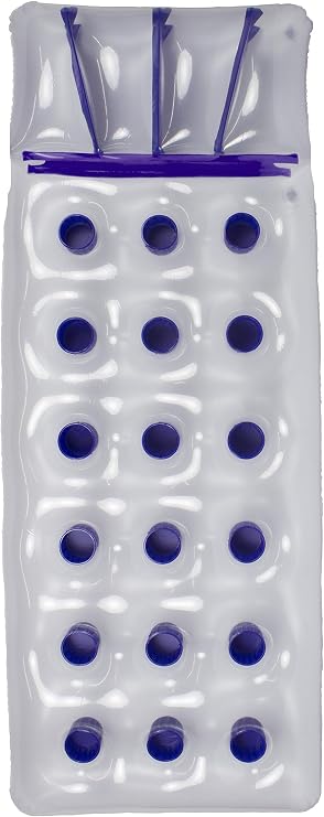 Poolmaster Classic French Pocket Inflatable Swimming Pool Mattress Float for Adults, Blue