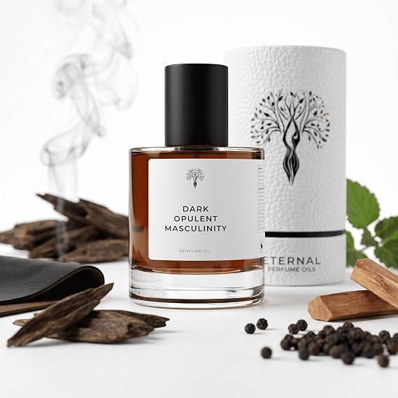 Dark Opulent Masculinity Perfume Oil for Women and Men - Long Lasting Alcohol Free Amber Fragrance, Concentrated Unisex Body Oil, Travel Size Dropper Bottle, 1 FL Oz (30ml)