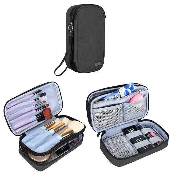 Teamoy Small Makeup Brush Bag(up to 8.5"), Black