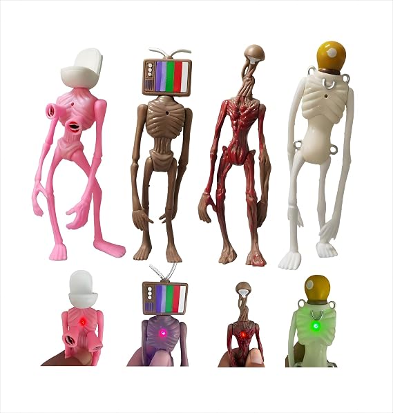 4 PCS Siren Head Toys Action Figure Christmas Model Doll Gift