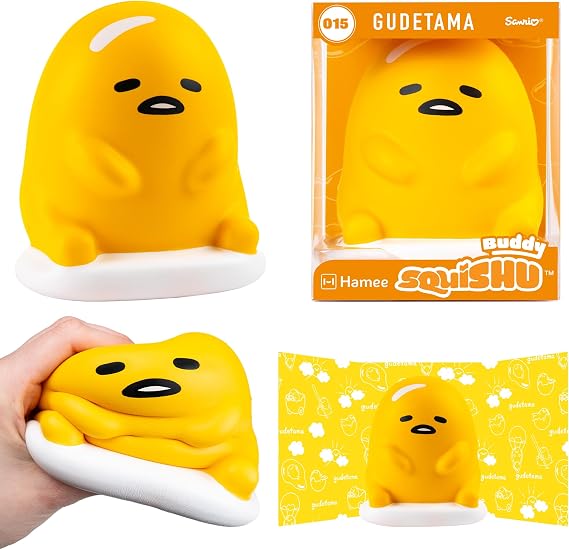 Hamee SquiSHU Buddy 015 Sanrio Rising Squishy Toy - Gudetama the Lazy Egg