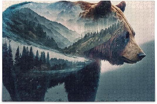 Jigsaw Puzzles Forest Bear 500 Piece Puzzles for Adults and Families 20.514.9 in