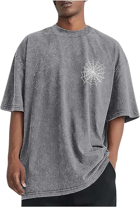Big and Tall Shirts for Men Oversized T-Shirt Vintage Tee Loose Short Sleeve Casual Streetwear Baggy Washed Unisex Tops