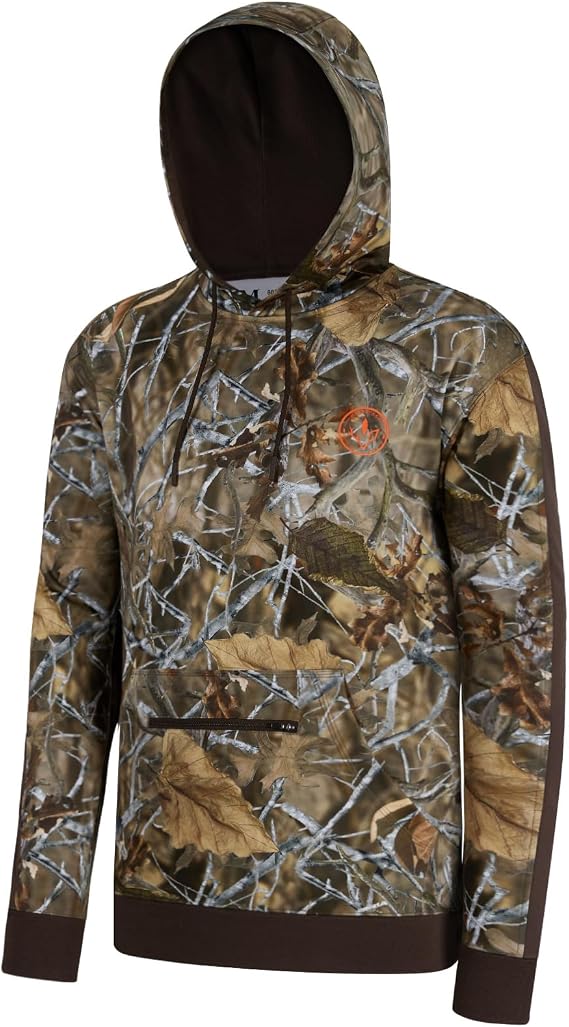 BASSDASH Mens Camo Fleece Hunting Hoodie Water Resistant Sweatshirt FS29M