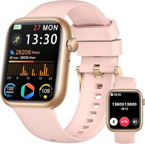 Smart Watch for Men WomenAnswerMake Call, 1.83 Fitness Watch with Heart RateBlood PressureBlood Oxygen, Pedometer, Sleep Tracker,120 Sport Modes, IP68 Waterproof Fitness Tracker for Android iOS