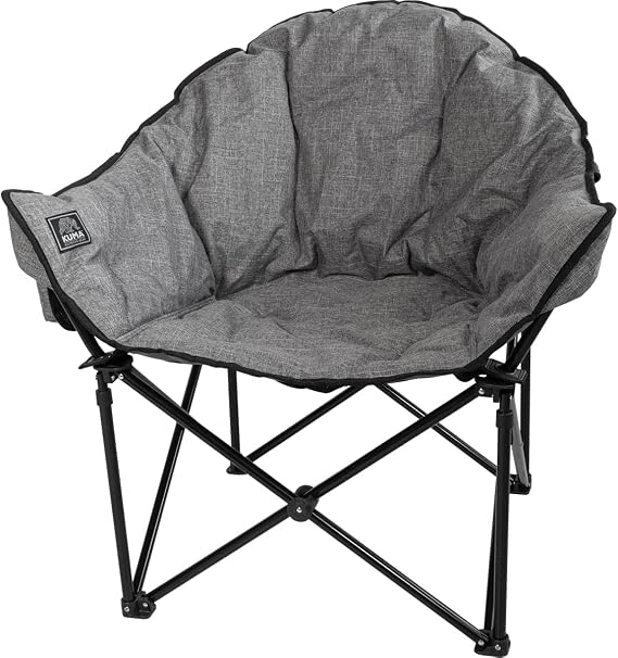 Kuma Outdoor Gear Lazy Bear Chair with Carry Bag, Ultimate Portable Luxury Outdoor Chair for Camping, Glamping, Sports & Outdoor Adventures (Heather Grey)