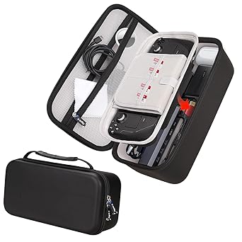 worfty Carrying Travel Case for Steam Deck/ Steam Deck OLED, Protective Storage Hard Bag Compatible with Steamdeck/ Valve Steam Deck Accessories Portable Bag Shell, Large Capacity, Case Only(Black)