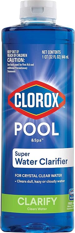 Clorox Pool&SpaTM Swimming Pool Super Water Clarifier, Creates Crystal Clear Pool Water, 1 Quart (Pack of 1)