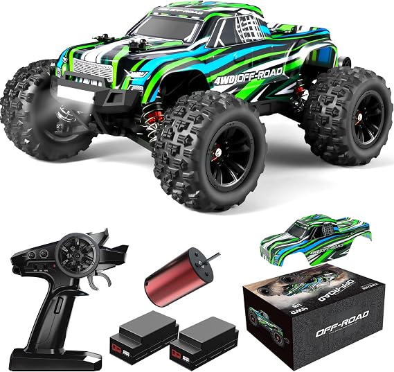 YONCHER YC380 PRO Ferngesteuertes Auto1:16 Bürstenloser Motor 68 KM/H 4WD Offroad RC Auto für Erwachsene 2.4G Proportional Hobby Monster Truck Buggy Mit 2 Akku für Outdoor