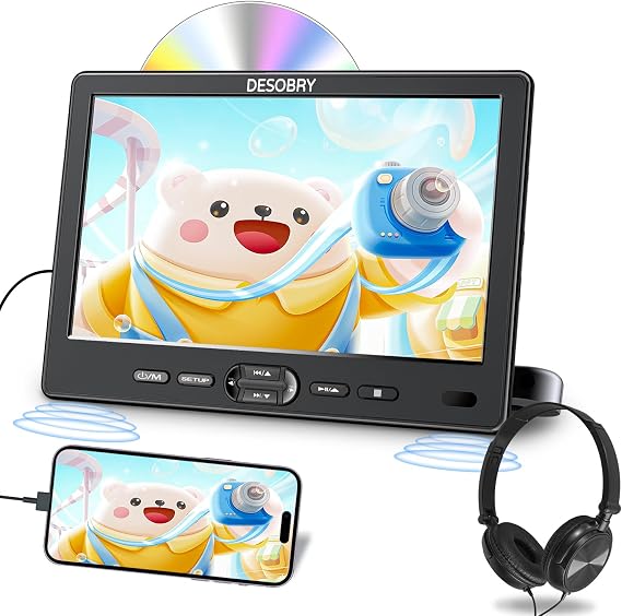 DESOBRY 10.5 Inch Car DVD Player for Headrest with HDMI USB/SD