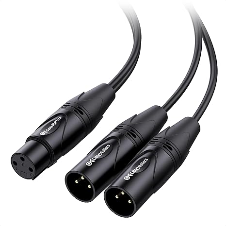 Cable Matters Balanced XLR Splitter Cable - 1.5ft / 0.5m, XLR Y Cable 2 Male to 1 Female