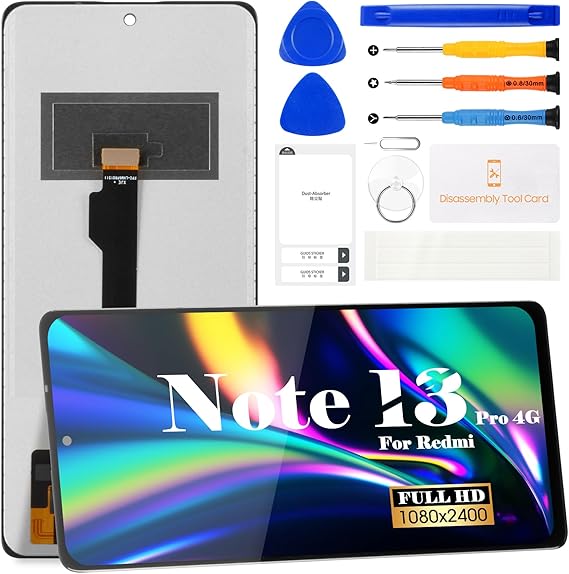 Incell for Xiaomi Redmi Note 13 Pro 4G LCD Display for Redmi Note 13 Pro 4G Screen Replacemet for 23117RA68G, 2312FPCA6G Touch Screen Digitizer Display Assembly Repair Kits Without Frame(Black)