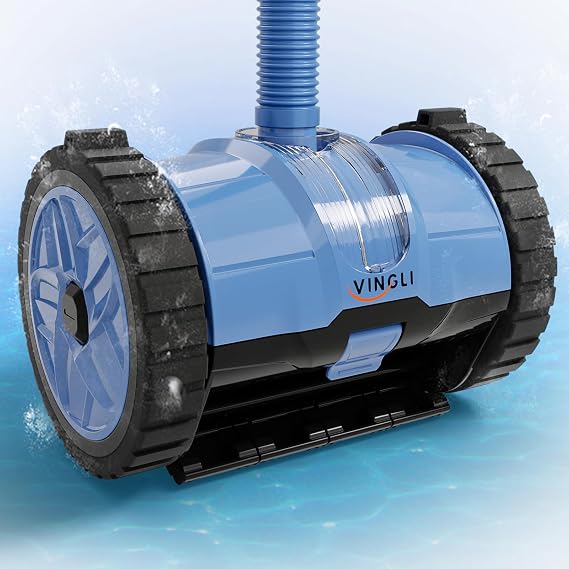 VINGLI Suction-Side Pool Cleaner, Wall-Climbing Vacuum - Blue&Gray