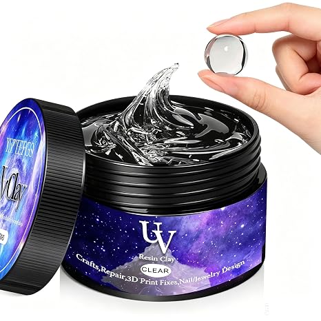 Solid Resin Putty, Fast U V Curing Modeling Putty Clear, 60g