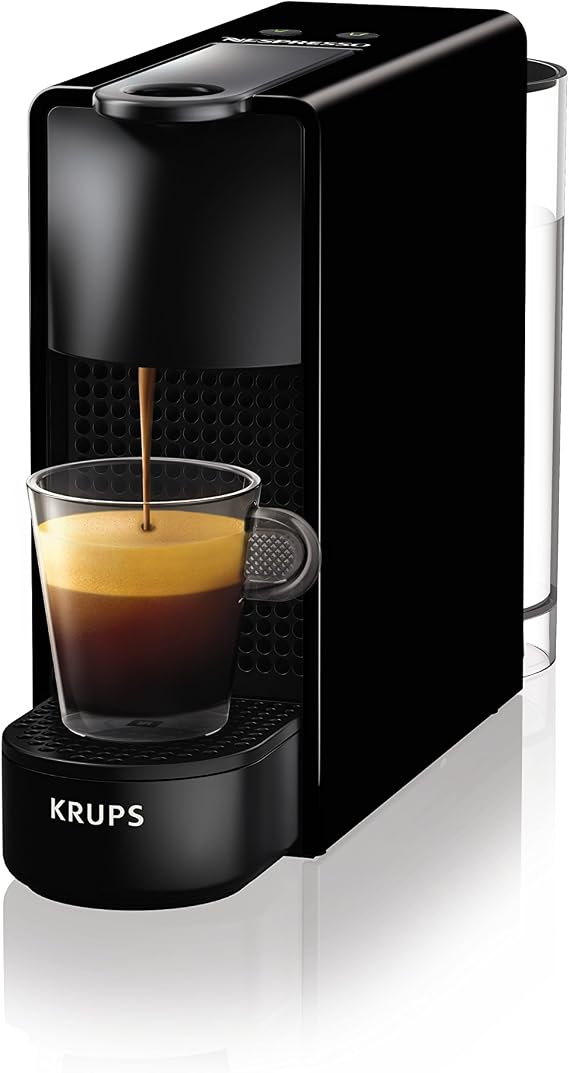 Nespresso Essenza Mini Coffee Machine with Aeroccino, Black by Krups