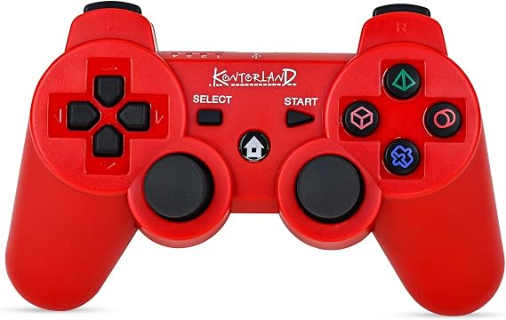 Kontorland P3G - PS3/PC Uyumlu Titreşimli Kablosuz Oyun Kolu GamePad (Kırmızı)