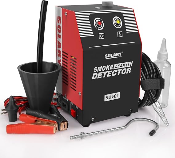 Solary Smoke Machine Leak Tester - 12V Built-in Air Pump Leak Detector | 30s Smoke Machine Automotive Built-In Pump Smoke Machine Cuts Compressor Costs for DIY Users Shortens Diagnosis Time In Home
