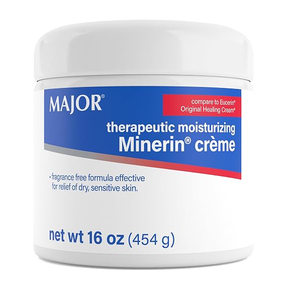 MAJOR Therapeutic Moisturizing Minerin Creme - Body Cream Moisturizer for Dry Skin - Fragrance-Free - 16 Oz. (1 Pack)