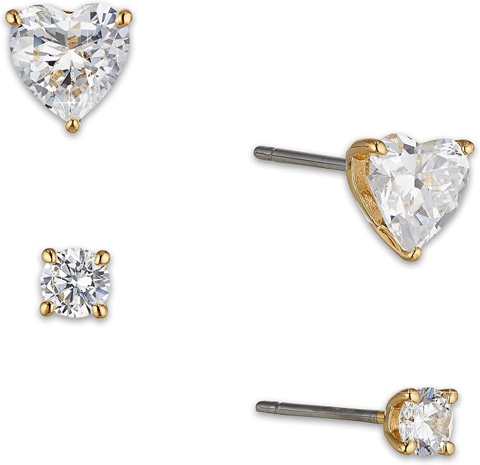 NADRI Heart Stud Earrings, 18K Gold Plated