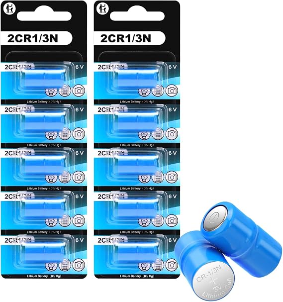 2CR1/3N Battery 6V 170mAh for Dog Collars, Pet Stop, Dog Guard, Perimeter(10 Pack)