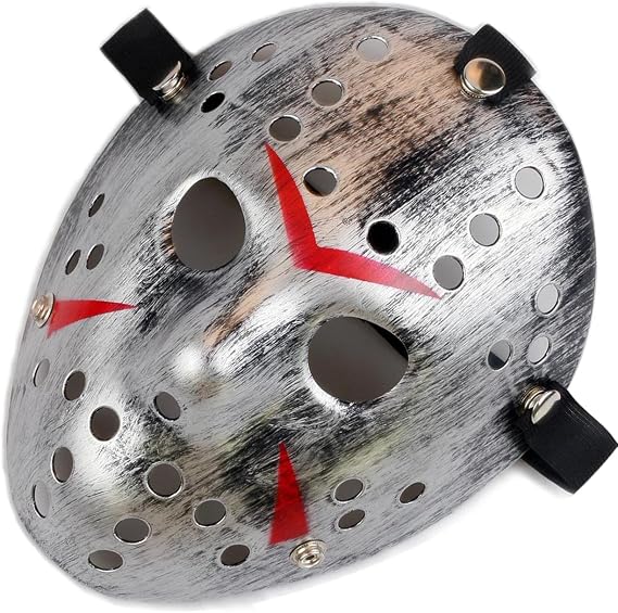 Gmasking Horror Killer Cosplay Props Deluxe Hockey Vorhes Mask Adult Halloween Party Costume (Silver)