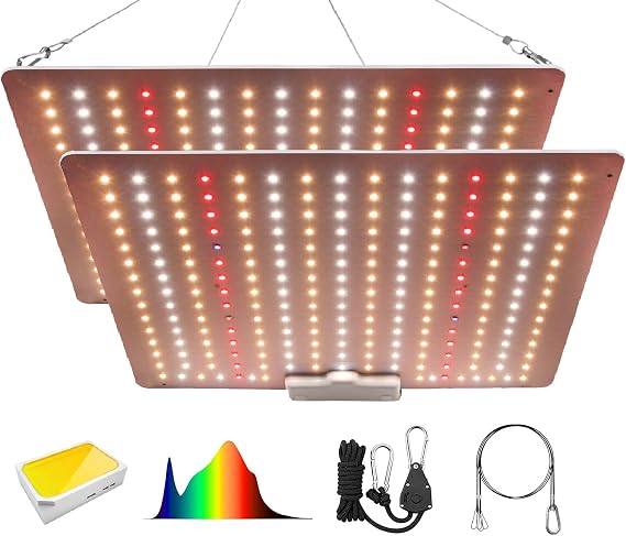GREENSINDOOR LED Plant Grow Light, 600W Equivalent, UV/IR, Sunlight, 225 LED Lamp, For Cultivation, LED Panel, Ultra-Thin, Full Spectrum, LED Light for Plants, Plant Cultivation, Succulents, Hydroponics, Indoor Cultivation, Decorative Plants, Low Consumption, Energy Saving, Japanese Instruction Manual Included