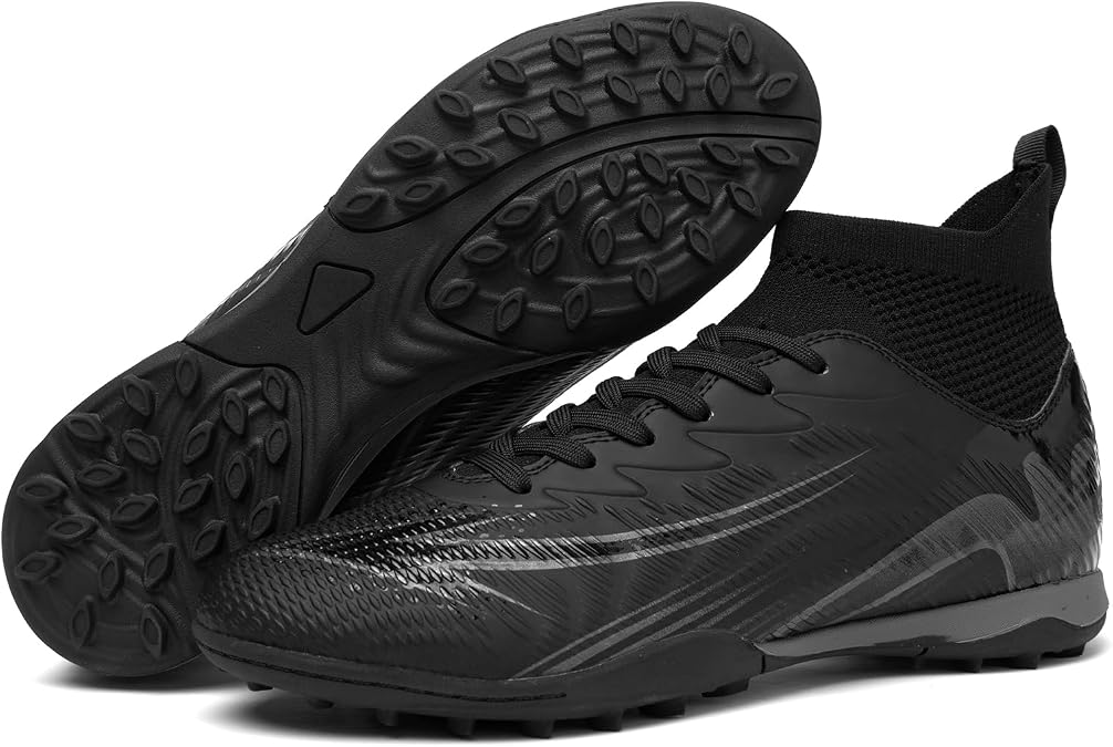 Soccer Cleats for Mens Womens High Tops Lace Up Unisex Football Shoes Indoor Turf Soccer Shoes AG FG TF for Beginners to Advanced Players