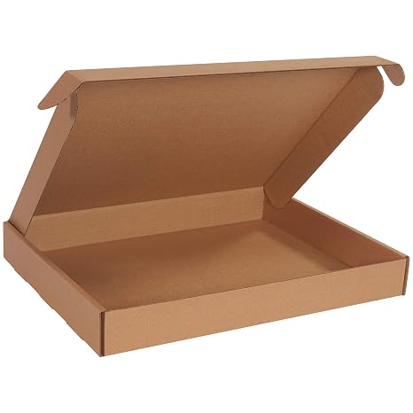 BOX USA Kraft Corrugated Cardboard Gift Box Mailer, 20" L x 16" W x 2 1/2" H, Bundle of 25, for Packaging, and Shipping Gifts | Gift Box Mailers 20"L x 16"W x 2.5"H Corrugated Cardboard for Gift Packaging & Shipping, 25-Pack